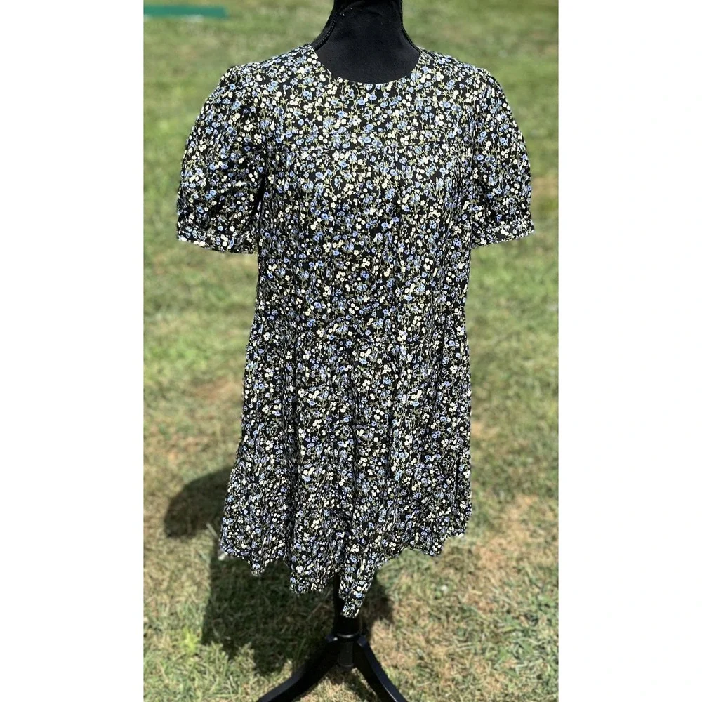 Hyacinth House Tuckernuck‎ Floral Puff Sleeve Mini Dress XS Cottagecore